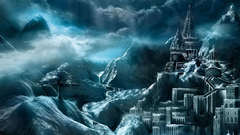 Mountains clouds Castles digital