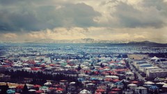 Mountains clouds cities cityscapes