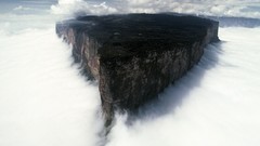 Mountains clouds cliffs Venezuela mount roraima
