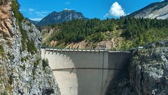Mountains clouds concrete Italy vajont dam