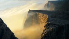 Mountains clouds edge skies