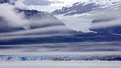 Mountains clouds glacier Alaska