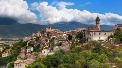 Mountains clouds Italy Villages Italian