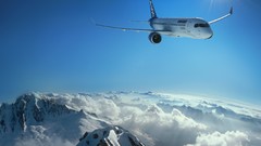 Mountains clouds Landscapes airplanes