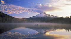 Mountains clouds Landscapes Boats