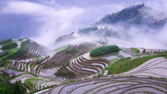Mountains clouds Landscapes fields