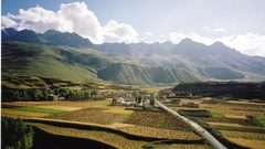 Mountains clouds Landscapes fields