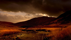 Mountains clouds Landscapes grass