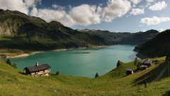 Mountains clouds Landscapes grass