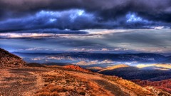 Mountains clouds Landscapes HDR