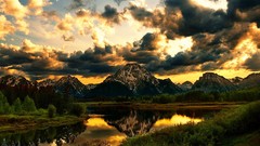 Mountains clouds Landscapes nature