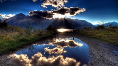 Mountains clouds Landscapes nature