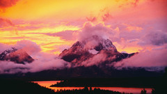 Mountains clouds Landscapes rivers