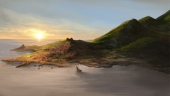 Mountains clouds Landscapes sun