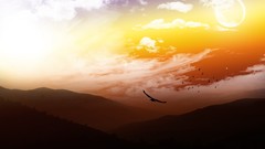 Mountains clouds Landscapes sun