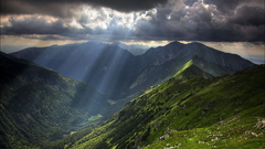 Mountains clouds Landscapes sunlight