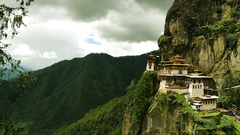 Mountains clouds Landscapes Trees