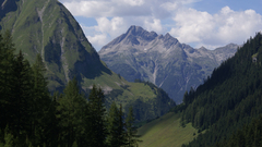 Mountains clouds Landscapes Trees