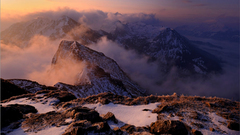 Mountains clouds Landscapes winter