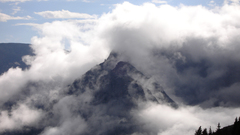 Mountains clouds mystic place