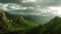 Mountains clouds nature