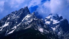 Mountains clouds nature