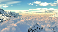 Mountains clouds nature
