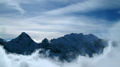 Mountains clouds nature