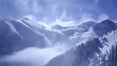 Mountains clouds nature winter