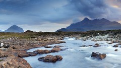 Mountains clouds panorama Scotland United Kingdom rocks isle of 