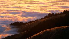 Mountains clouds Sea