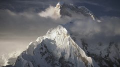Mountains clouds snow pakistan