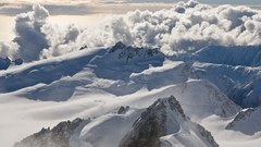 Mountains clouds winter New