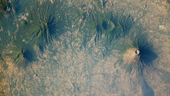 Mountains crater birdview nature