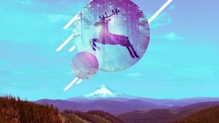 Mountains deer digital art