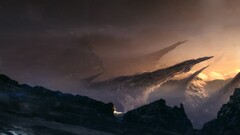 Mountains digital art landscape