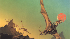 Mountains Dragons fantasy art