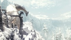 Mountains Dragons the elder scrolls v skyrim video games