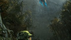 Mountains falcon halo forests artwork master chief