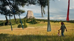Mountains Flags national geographic prayer pine trees