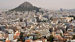 Mountains Greece athens cityscapes city skyline