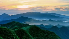 Mountains Green morning artwork