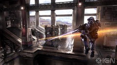 Mountains Guns Spartan microsoft science fiction halo concept 