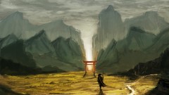 Mountains human skies deserts