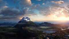 Mountains ice landscape clouds nature