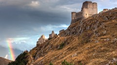 Mountains Italy Castles rainbows