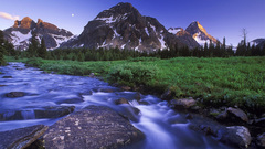 Mountains Landscapes grass rivers