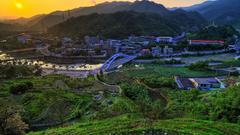 Mountains Landscapes grass town