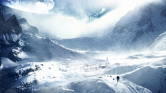 Mountains Landscapes snow moon