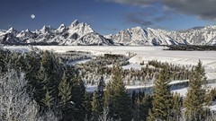 Mountains Landscapes snow Trees